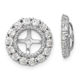 Sterling Silver Rhodium Diam. & White Topaz Earring Jacket